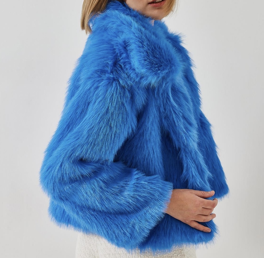 کت خز زنانه زارا مدل کراپ یقه‌دار – Faux Fur Jacket